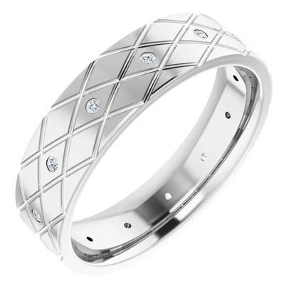 Men diamond band white gold side pic