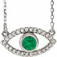 Evil Eye necklace 14K White gold