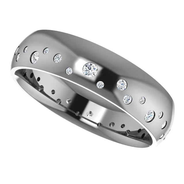 Natural Diamond Mens men Band flipped picture  