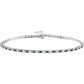 14K Gold Natural Blue Sapphire & Natural Diamond tennis Bracelet