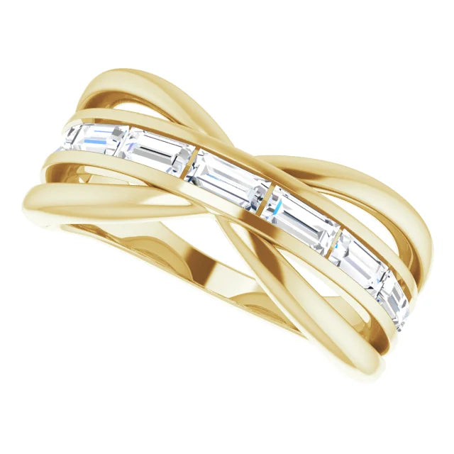 diamond wedding band on 14K Yellow gold