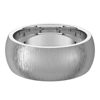 Design Your Own Comfort Fit Half-Round Silver Men's Wedding Band