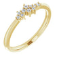 Stackable Cluster women Diamond ring 14K Yellow Gold side picture