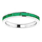 emerald stackable ring for women 14K White Gold details