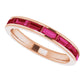 emerald stackable ring for women 14K rose Gold