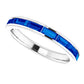 blue sapphire 14k White stackable ring for women 