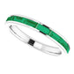 emerald stackable ring for women 14K White Gold side picture