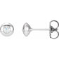 14K Domed diamond stud earrings for women