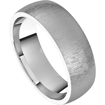 Men platinum wedding band 5 MM Stone finish