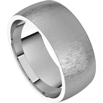 Men Platinum Ring 8 MM Rock finish