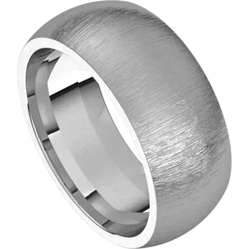 Design Your Own Comfort Fit Half-Round Silver Men's Wedding Band