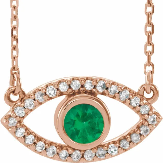 Evil Eye Gemstone & White Sapphire Necklace