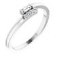 14 K White Gold .07 CTW Natural Diamond Stackable Ring