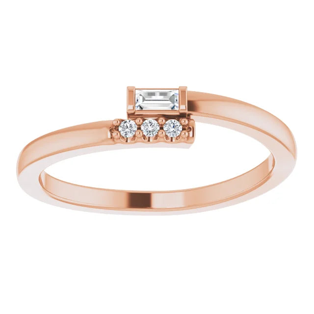 Stackable Diamond Ring for women 14k Rose