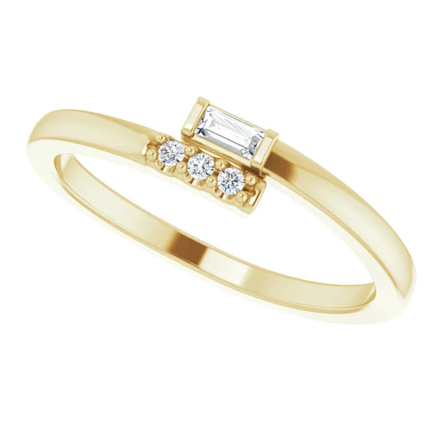 14 K Yellow Gold .07 CTW Natural Diamond Stackable Ring Sideway Photo