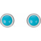 4 MM Turquoise Studs 14K White Gold Details 