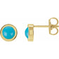 5 MM Turquoise Studs 14K Yellow Gold