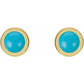 4 MM Turquoise Studs Yellow Gold