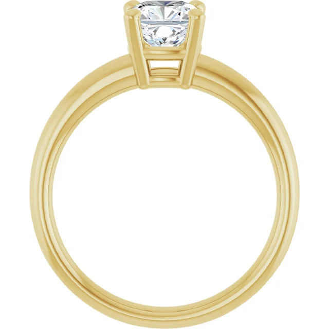 1 CT Cushion Shape Solitaire Engagement Ring Set in Yellow Gold showing under Gallery 