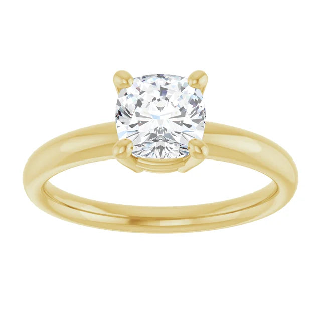 1 CT Cushion Shape Solitaire Engagement Ring 