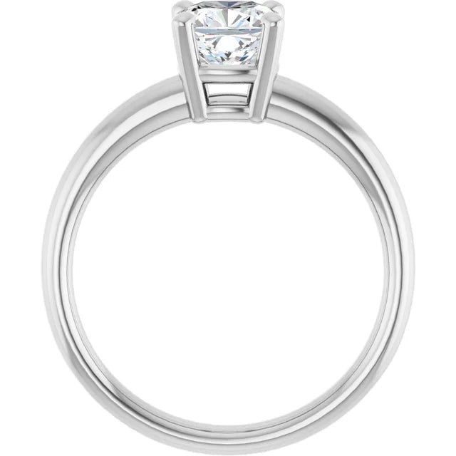 1 CT Cushion Shape Solitaire Engagement Ring Set in white gold or platinum Showing under gallery 