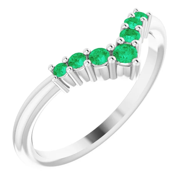 Platinum Emerald Ring for Women flipped picture