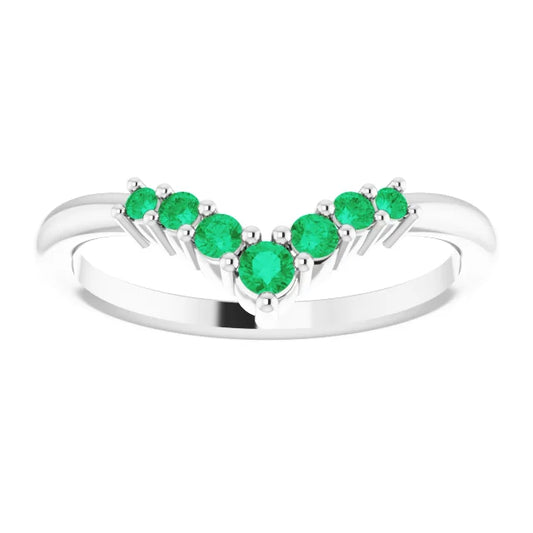 Platinum Emerald Ring for Women 