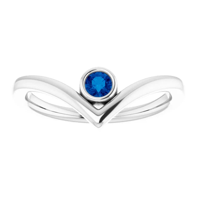 blue sapphire ring for women - platinum 