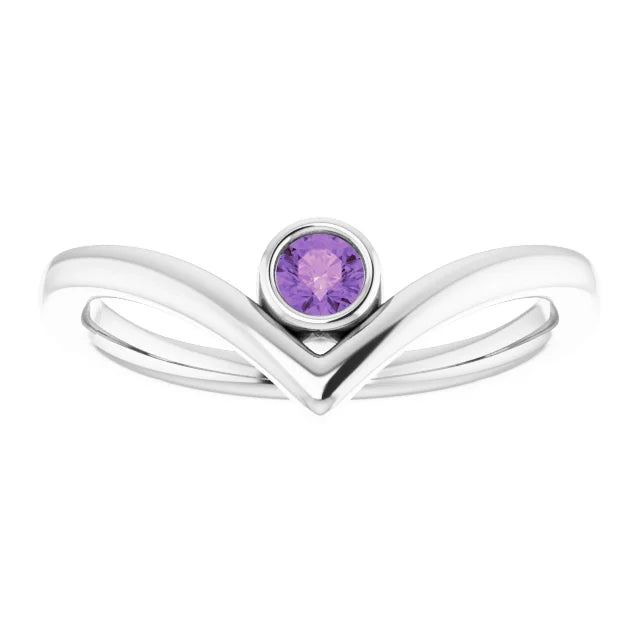 women Amethyst Ring - Platinum 