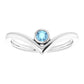 Aquamarine ring for women - Platinum