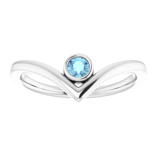 Aquamarine ring for women - Platinum