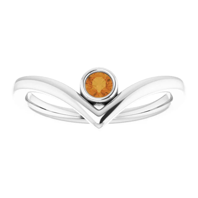 Citrine ring on 14k White gold
