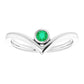 emerald ring - 14k White gold