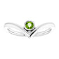 peridot birthstone women ring on platinum 