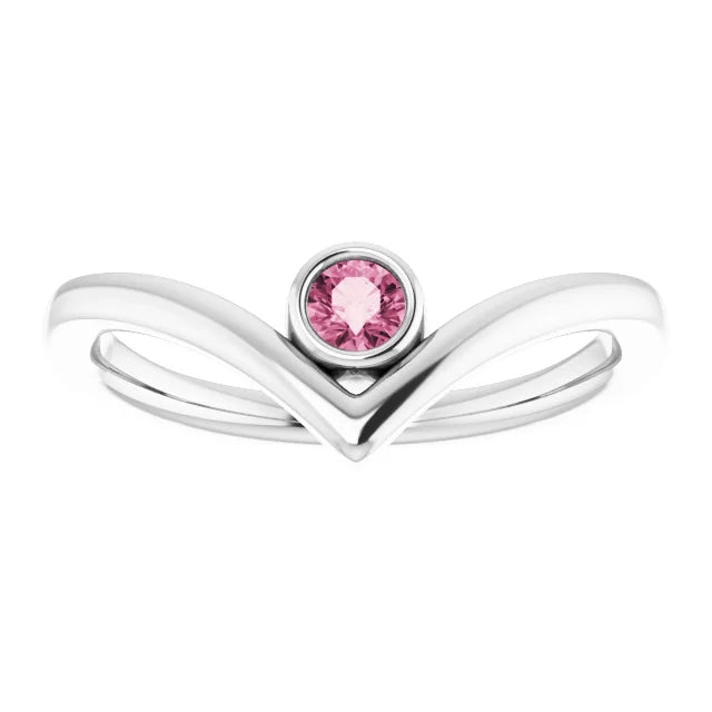 pink tourmaline ring for women on platinum 