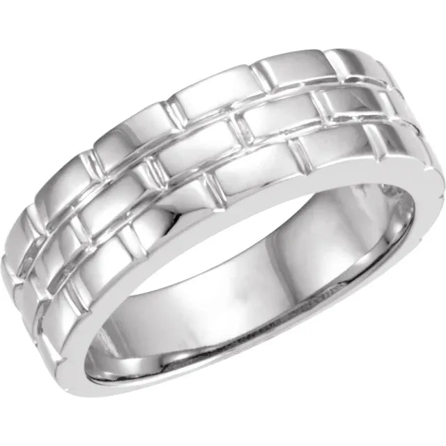 Gold Brick Design Tapered Men Band