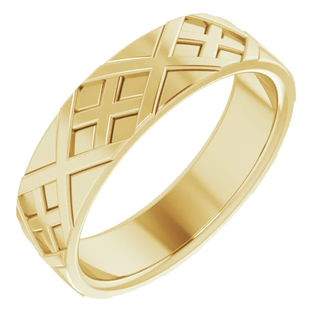 x Patern Men Gold Ring Side picture 