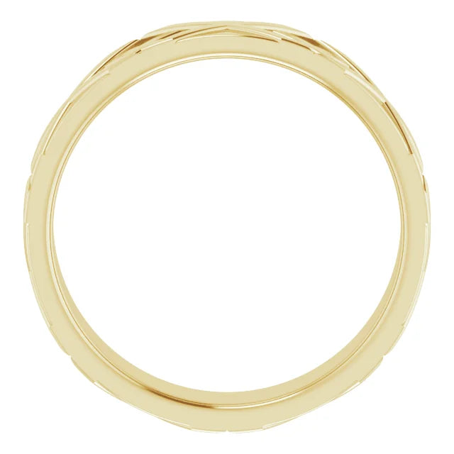 x Patern Men Gold Ring flipped picture 