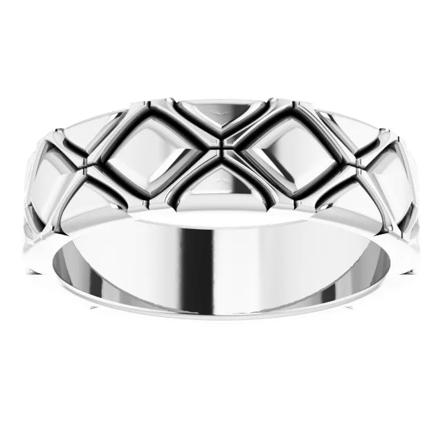 X-Pattern Quilted Men Band Platinum