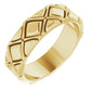 X-Pattern Quilted Men Band Yellow Gold