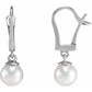 peal earrings - Drop earring 14k white Gold