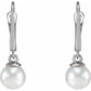 peal earrings - Drop earring 14k white Gold straight picture 