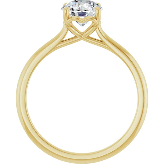 Heart Gallery 1 Carat Round Solitaire Diamond Engagement Ring 360 Video Yellow Gold