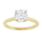 Heart1 Carat Round Solitaire Diamond Engagement Ring yellow gold