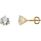 Round 3 Prong Set Natural Diamond Stud Earrings ( 1/2 CTW to 2 CTW)