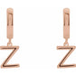14K Gold Initial Hinged Huggie Hoop Earring