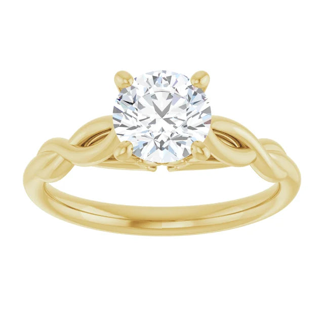 1 Ct Vintage inspired round Diamond solitaire engagement Ring 