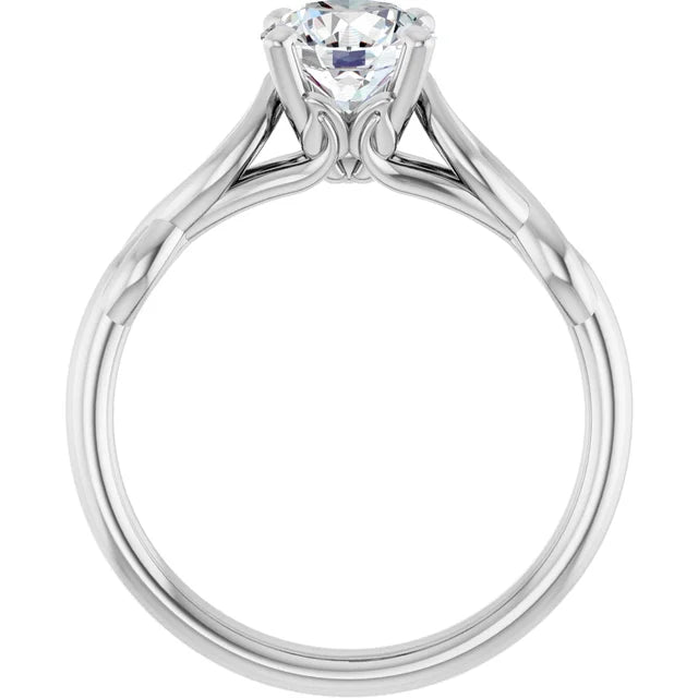 1 Ct Vintage inspired round Diamond solitaire engagement Ring set in white gold showing under gallery 