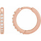 14K Rose gold Diamond hoops 1/8 CT