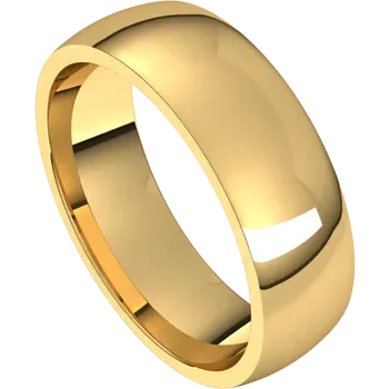 men gold wedding band 6 MM no Finish